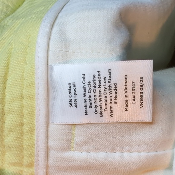 Talbots Sailor Capris Wide Leg Cropped Capri Pants  Bright Lemon Sz 6P - Picture 9 of 10